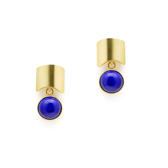 Ohrschmuck in 750/°°° Gold mit Lapis Lazuli