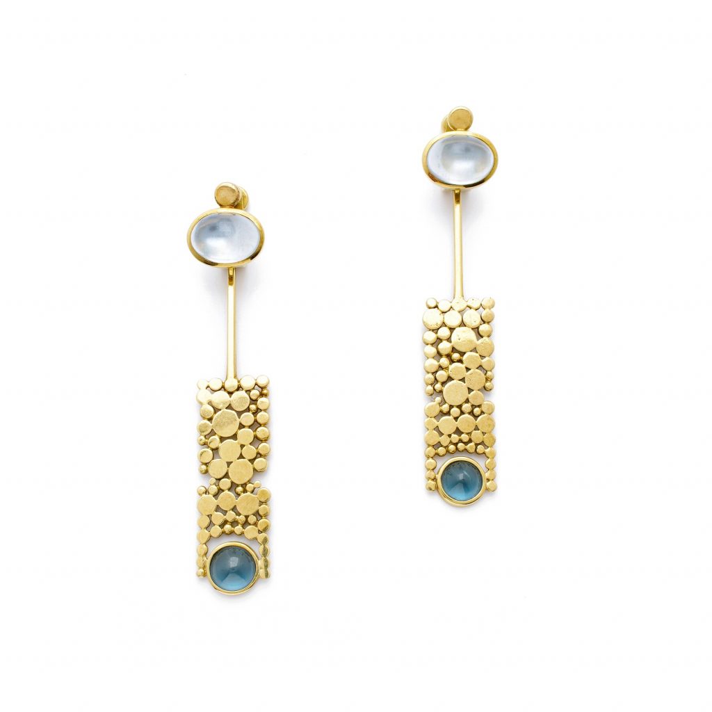 Ohrschmuck, Turmaline, Mondsteine